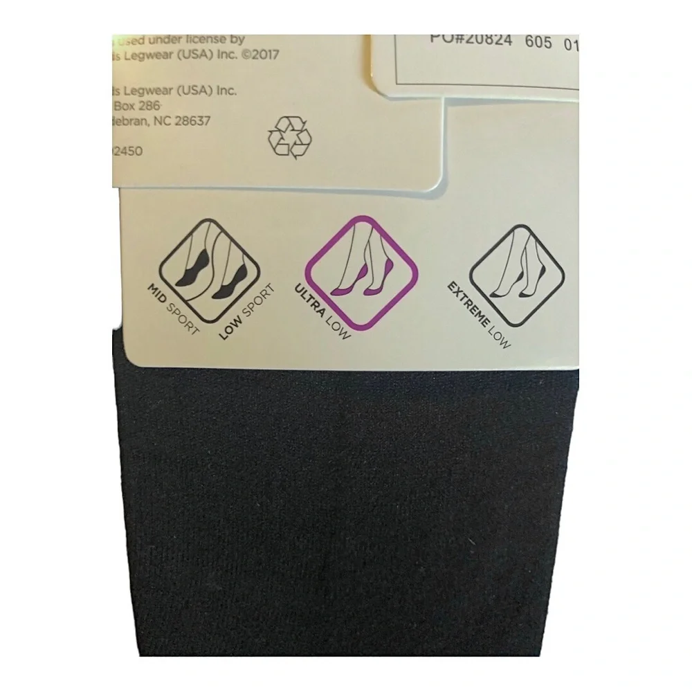 3pairs Peds black ultra low gel‎ tab shoe liners, fits size 8-12 new FREE